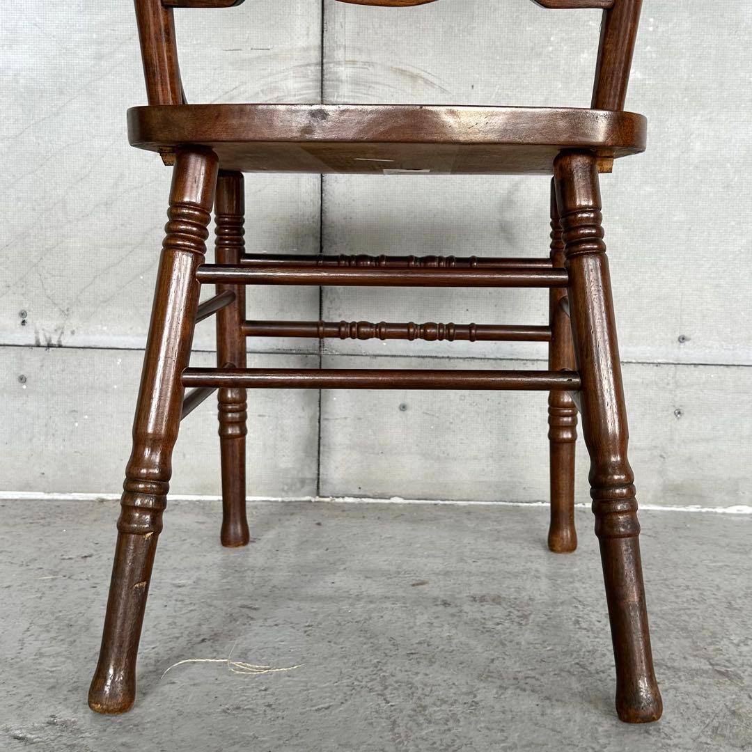 ☆90s☆昭和レトロ洋館風 山善 彫刻ダイニングチェア 天然木