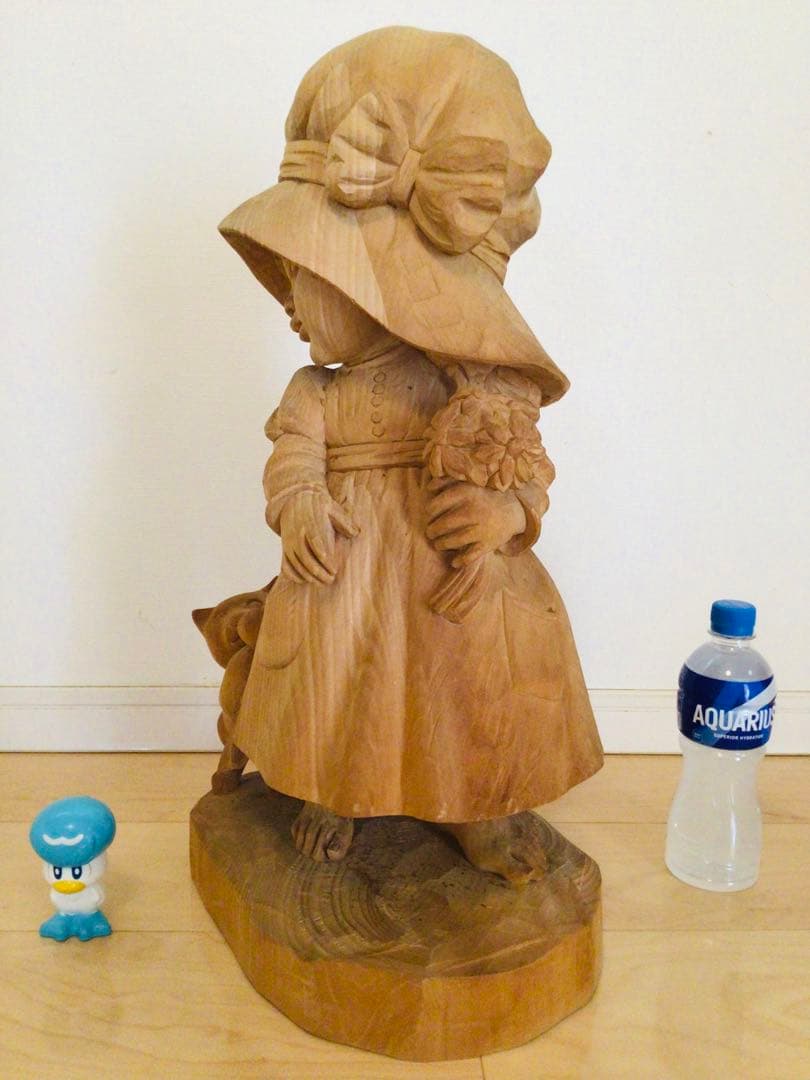 超特大逸品・非売品1点物・木彫り人形・ANRI・アンリ工房『サラ・ケイ』57cm