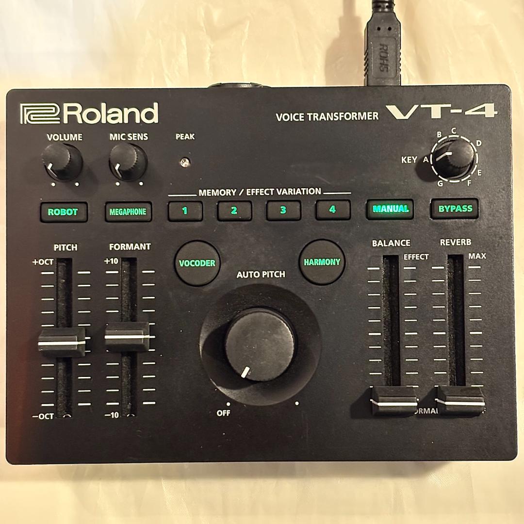 【中古美品】Roland VT-4 ボイストランスフォーマー　マイクケーブル付