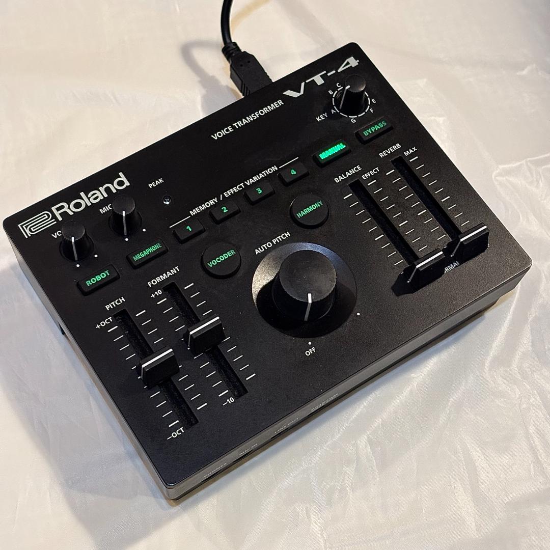 【中古美品】Roland VT-4 ボイストランスフォーマー　マイクケーブル付