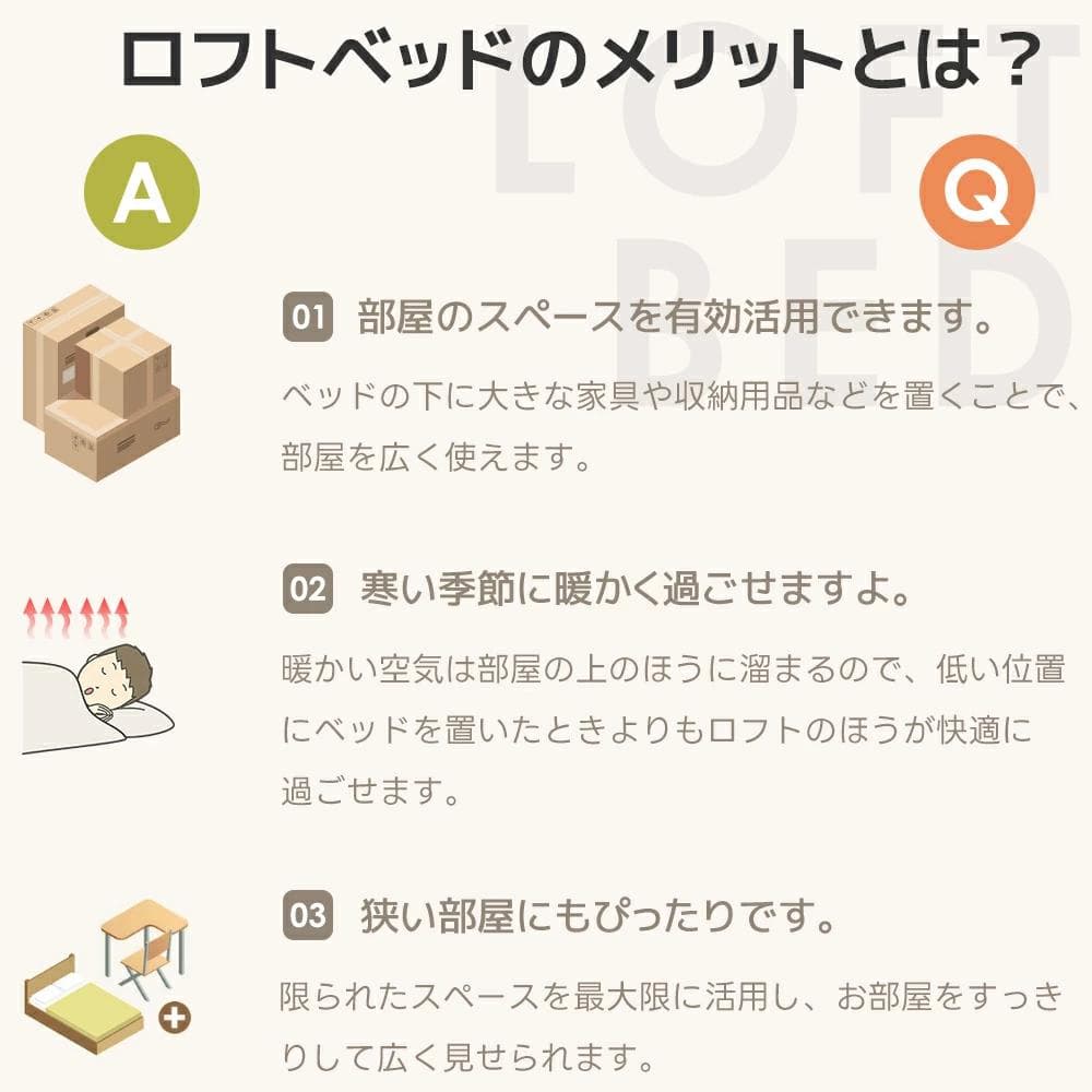 【ブラック】システムベット 宮棚　ロフトベッド シングル コンセント付き