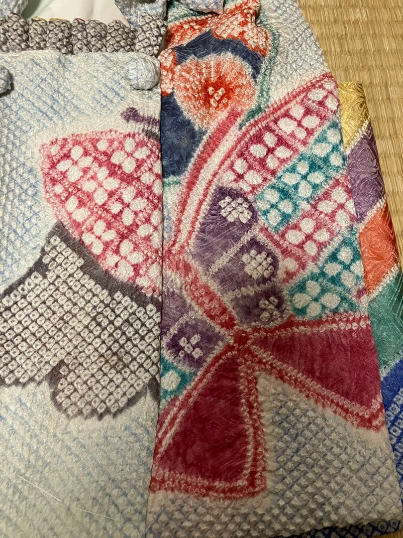 藤娘きぬたや　正絹　総絞り被布　髪飾り　Ｂ