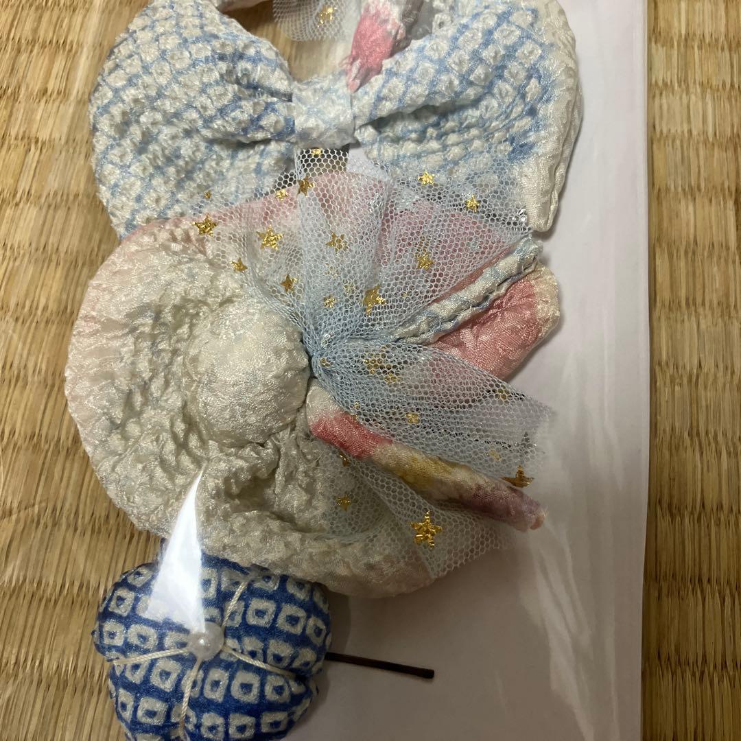 藤娘きぬたや　正絹　総絞り被布　髪飾り　Ｂ