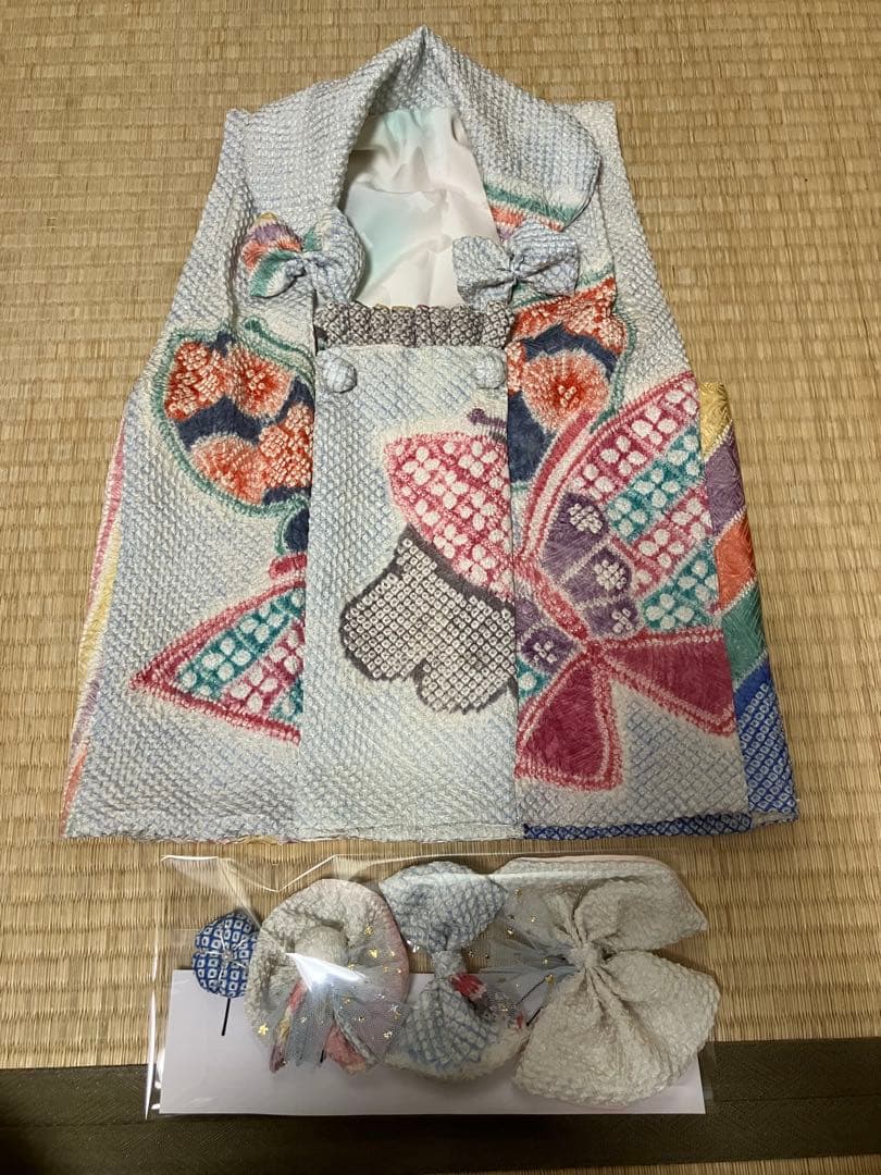 藤娘きぬたや　正絹　総絞り被布　髪飾り　Ｂ