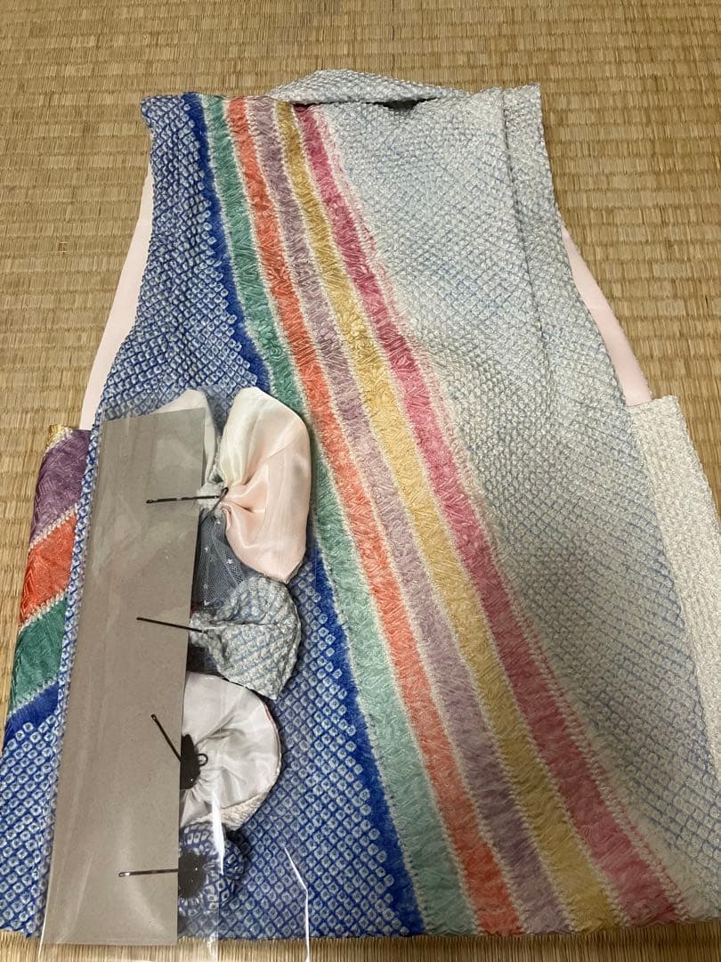 藤娘きぬたや　正絹　総絞り被布　髪飾り　Ｂ