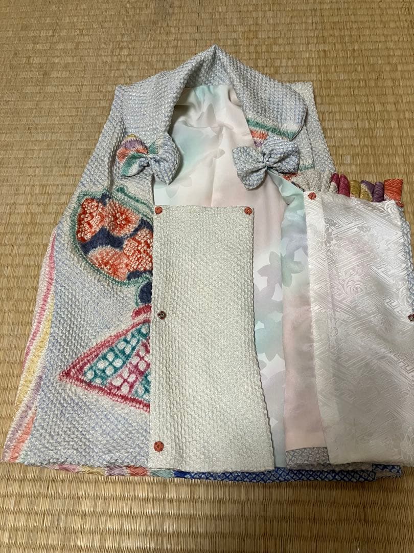 藤娘きぬたや　正絹　総絞り被布　髪飾り　Ｂ