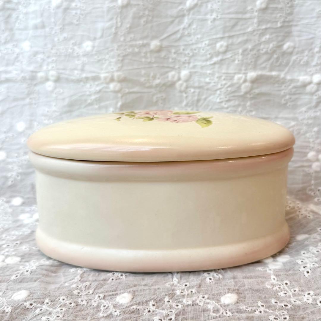 希少レア非売品 旧イマンダイアナローズオーバルキャニスター 花柄雑貨