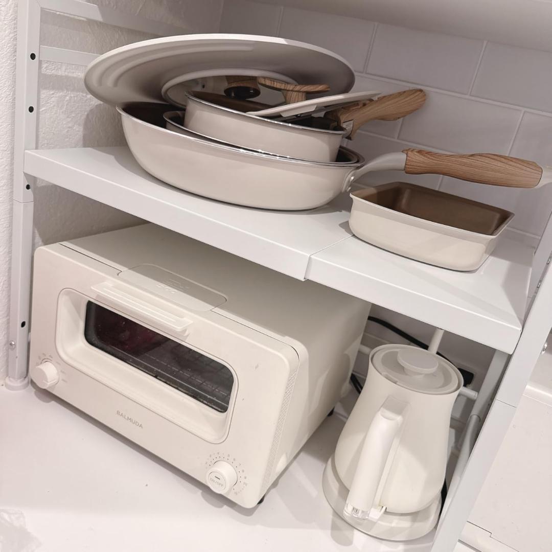 AC-J-W 伸縮レンジラック レンジ上収納 トースター キッチン収納 幅調節可