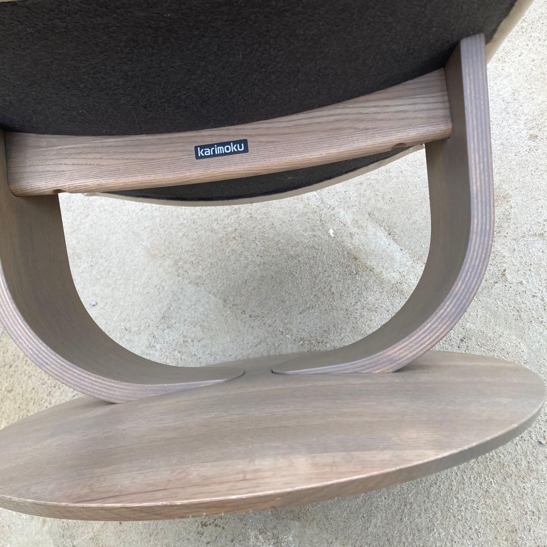 赤*福様 カリモク 本革 レザー パーソナルチェア 白 ベージュ オットマンセッ