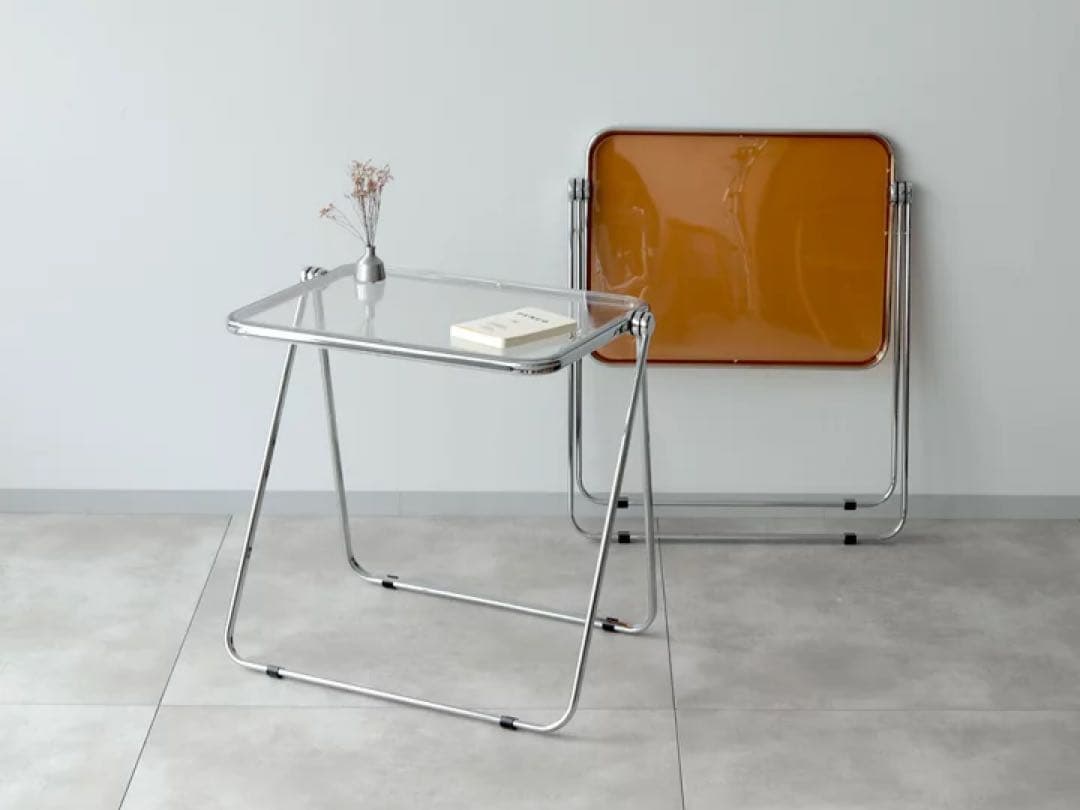 新品CASTELLI Platone クリアテーブル 折り畳みテーブル リプロ