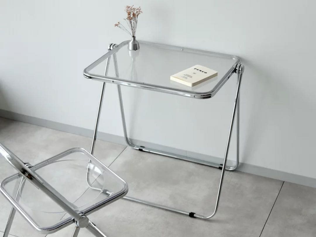 新品CASTELLI Platone クリアテーブル 折り畳みテーブル リプロ