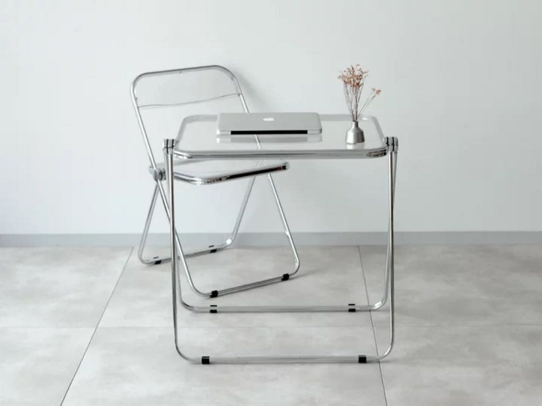 新品CASTELLI Platone クリアテーブル 折り畳みテーブル リプロ