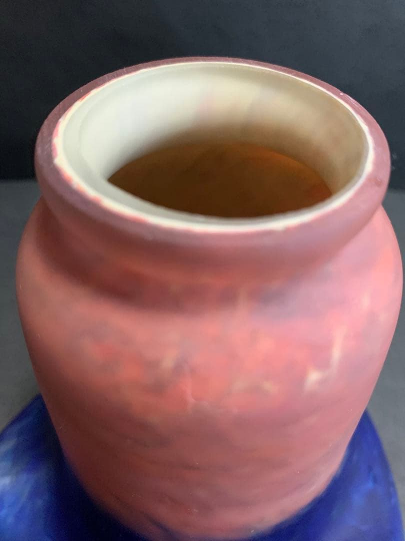 時代物ランプシェード　アールヌーボー　ピンクブルーフリルランプシェード　検電傘