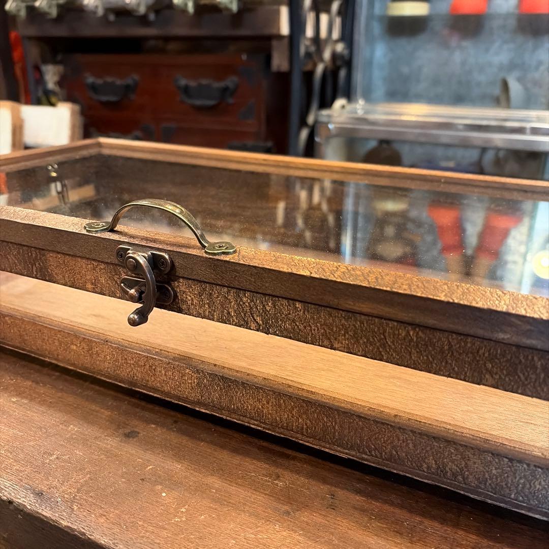 横長4面木製ガラスケース