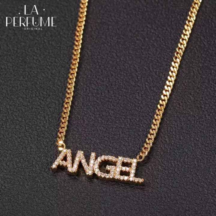 名入れ♡キラキラ✨キューバチェーン ネームネックレス イニシャル ゴールド手作り