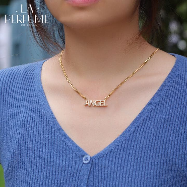 名入れ♡キラキラ✨キューバチェーン ネームネックレス イニシャル ゴールド手作り