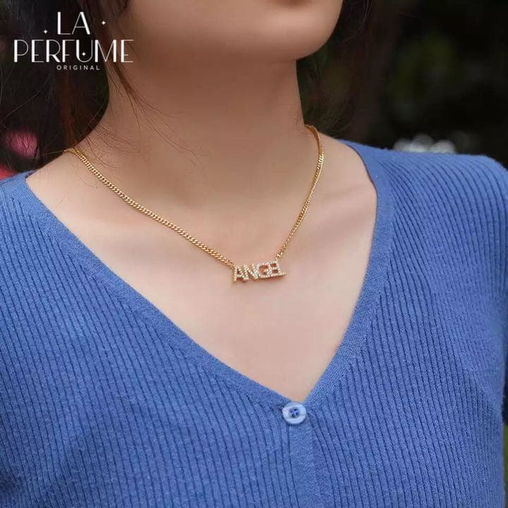 名入れ♡キラキラ✨キューバチェーン ネームネックレス イニシャル ゴールド手作り