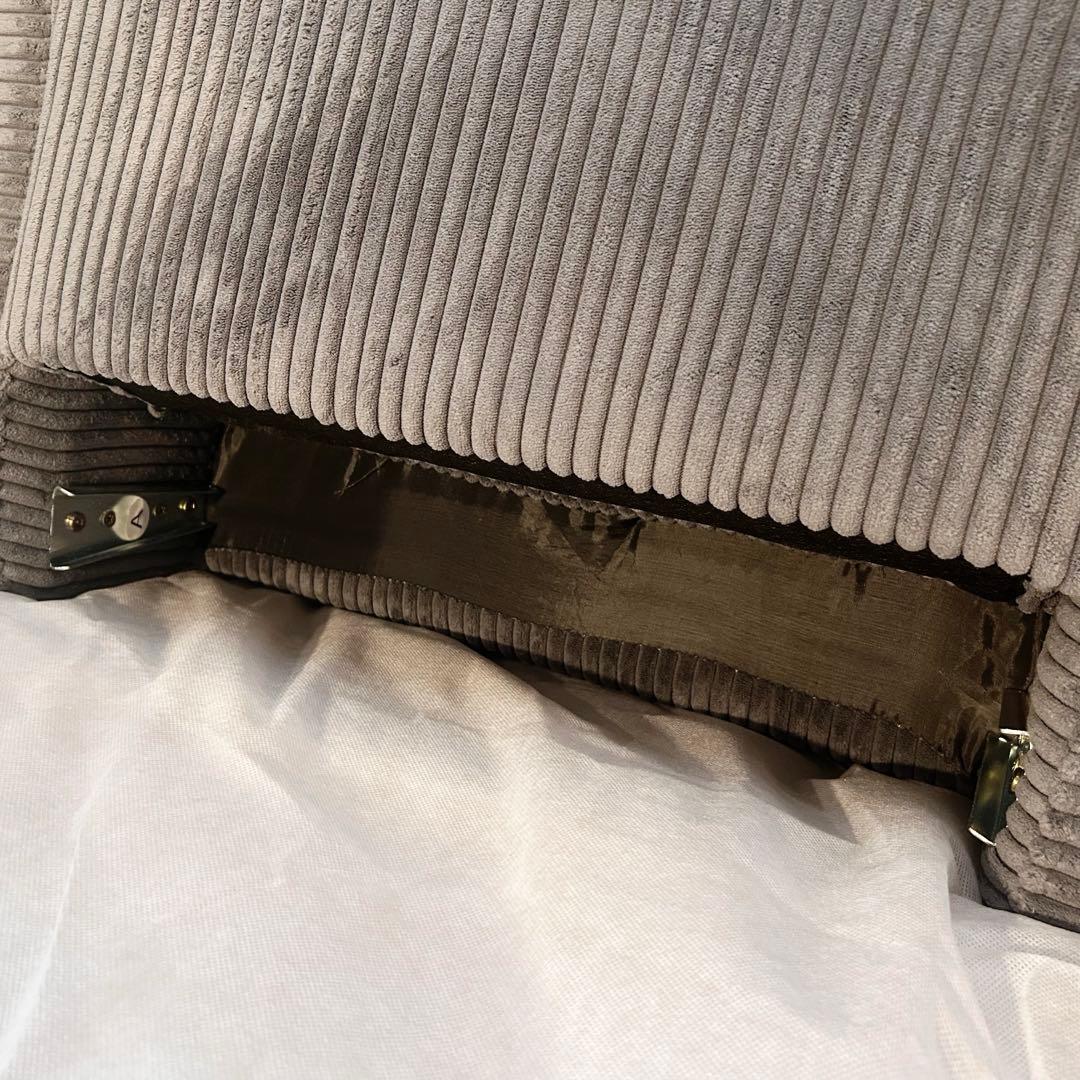 一人掛けソファ 座椅子　コーデュロイ　チャコールグレー　脚なし　1人用ソファ