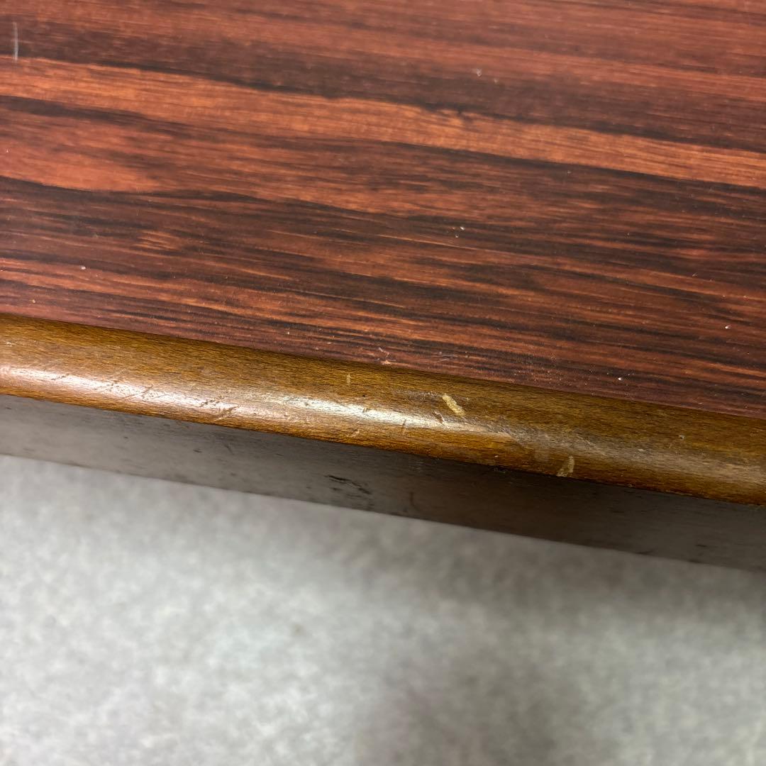 木製2段式サイドテーブル ハンドル付き アンティーク