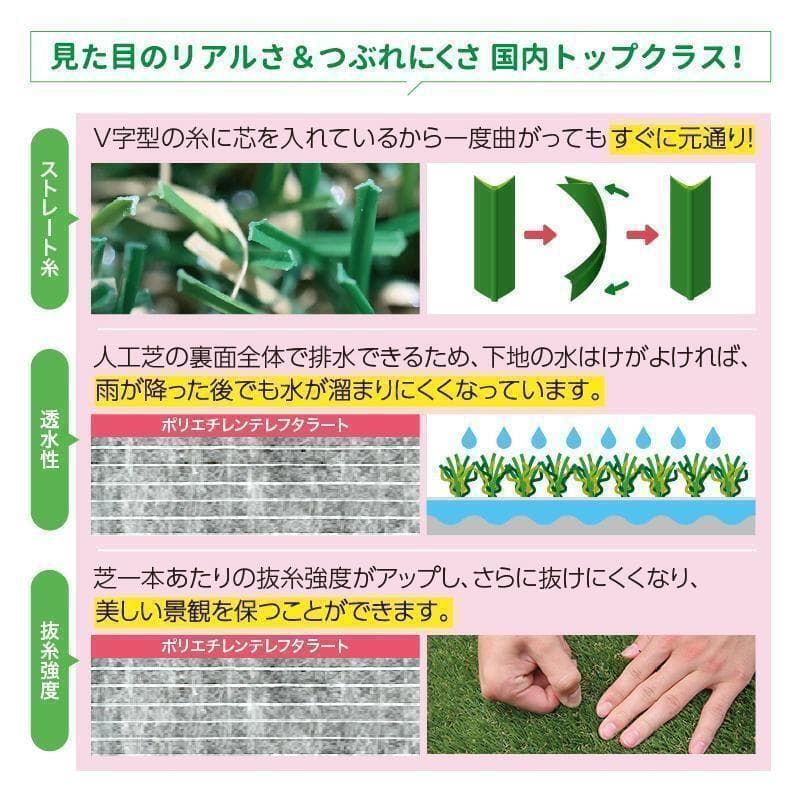 人工芝 メモリーターフAIR 　高級形状記憶人工芝28mm　正規品