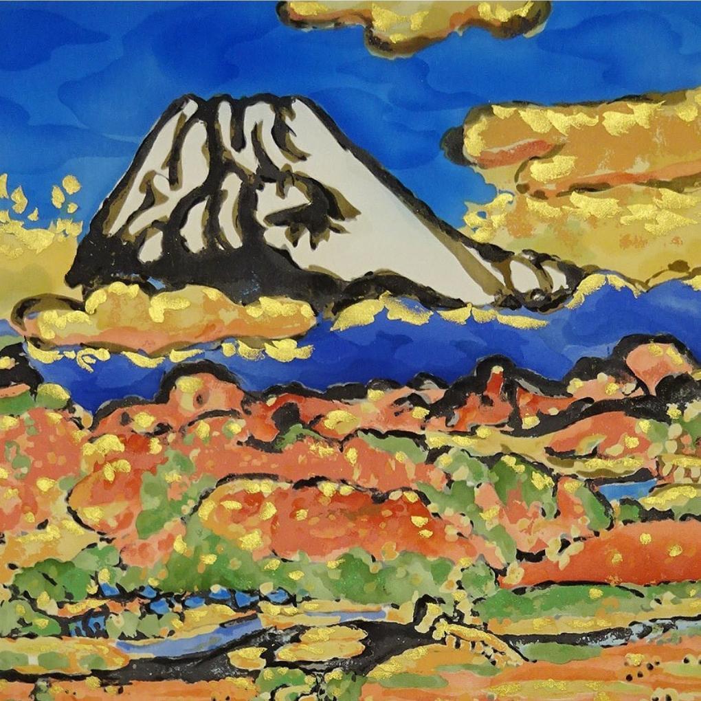 【複製】掛軸 梅原龍三郎『天地鍾秀』絹本 無地箱付 掛け軸 a07102