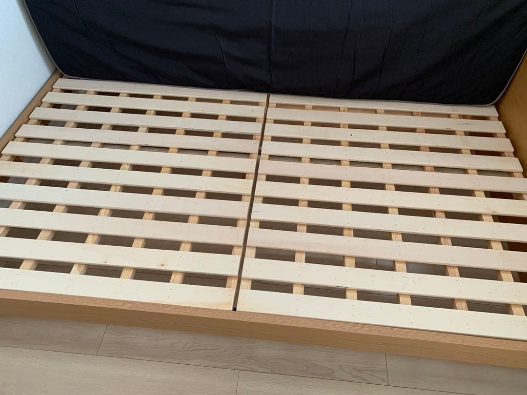ニトリすのこダブルベッドフレーム+ ダブルポケットコイルマットレス厚さ20cm