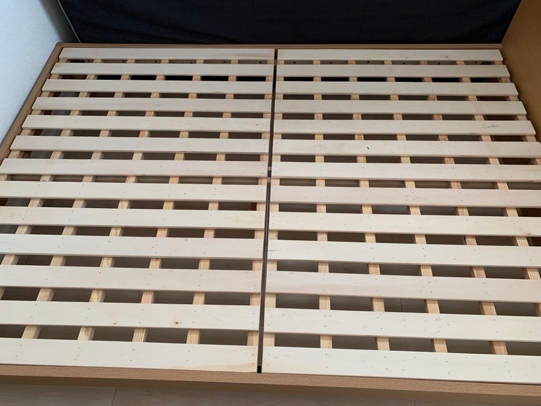 ニトリすのこダブルベッドフレーム+ ダブルポケットコイルマットレス厚さ20cm