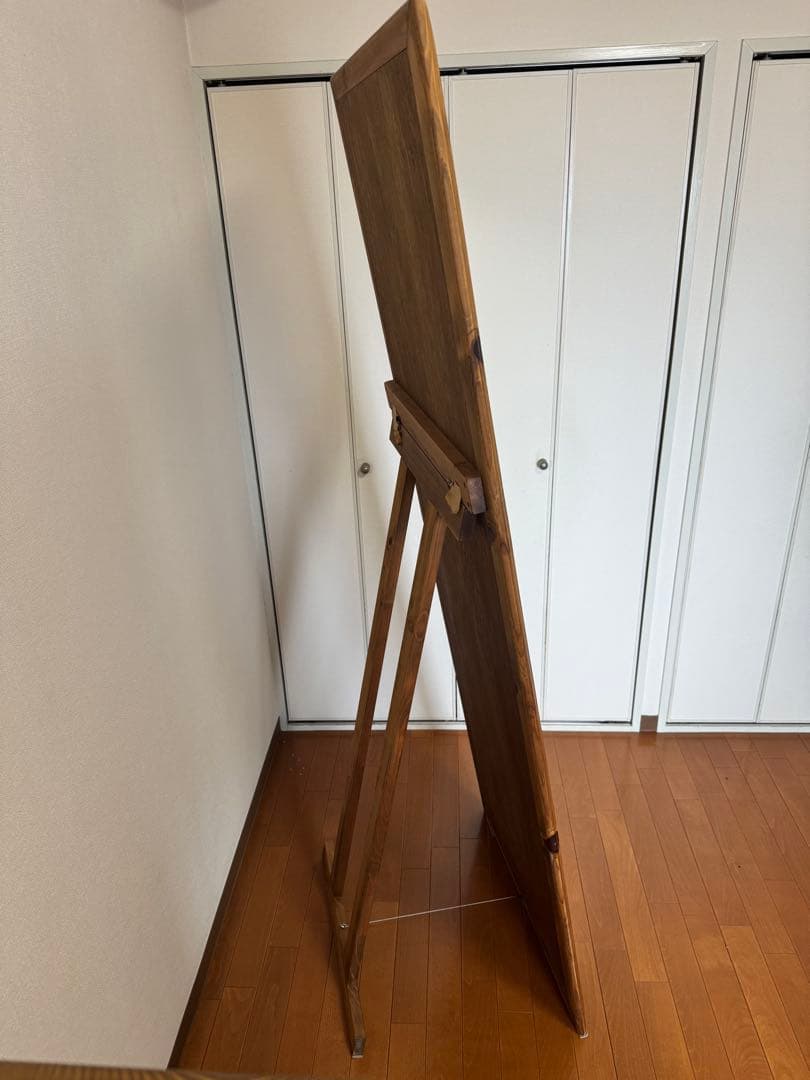 ☆アンティーク木製スタンドミラー 自立式