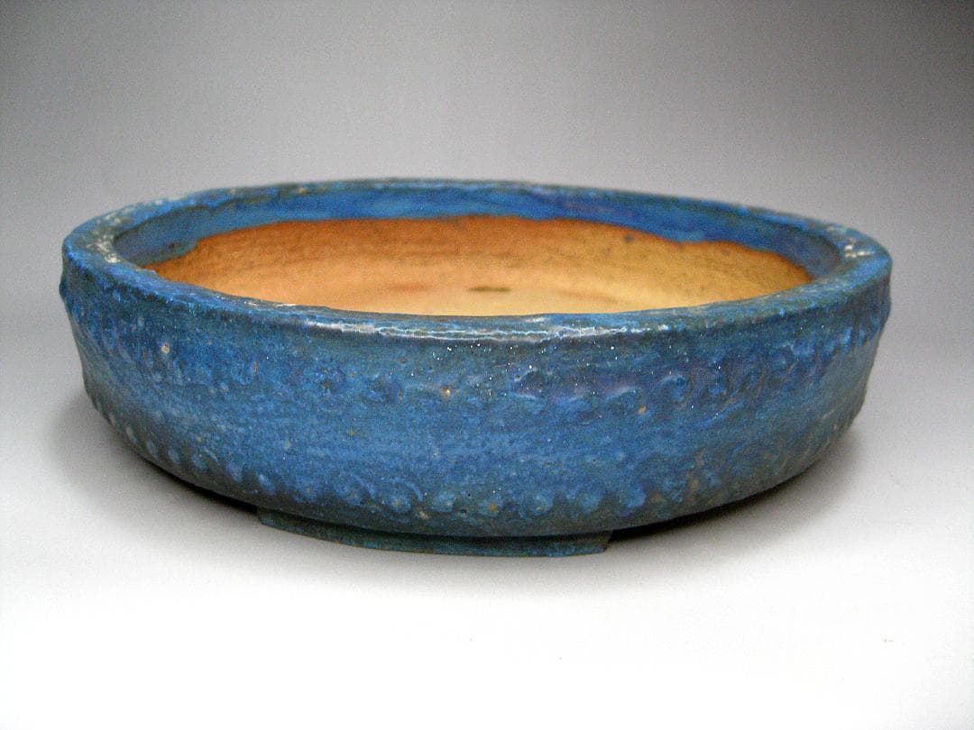 #初代 #平安東福寺 #均釉 #太鼓胴鉢 #盆栽 #古作 #小品 #丸鉢 #陶印