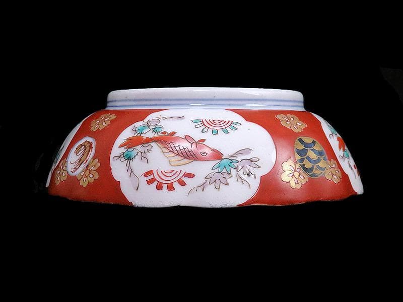 古伊万里 金襴手 唐人美人図 膾皿 5客 615AS-AEy