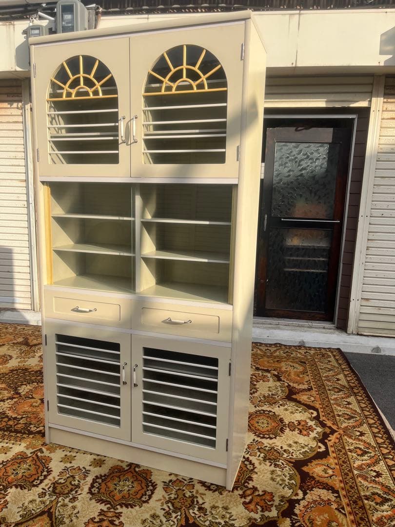 飾り棚 アーチ 食器棚 昭和レトロ レトロポップ 当時物インテリア 白 ホワイト