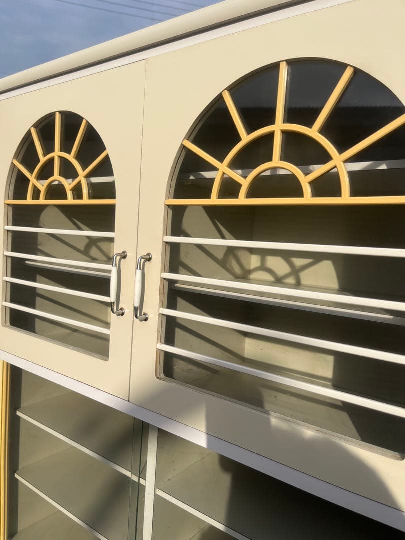 飾り棚 アーチ 食器棚 昭和レトロ レトロポップ 当時物インテリア 白 ホワイト