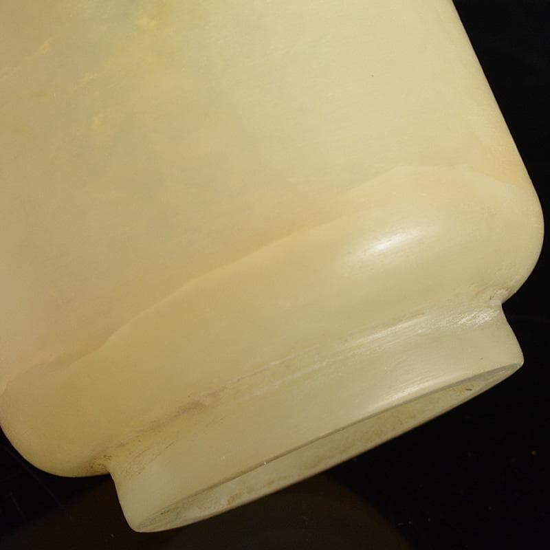 中国　玉石白玉彫刻　煎茶碗　赤珊瑚摘唐木蓋　M　R5351