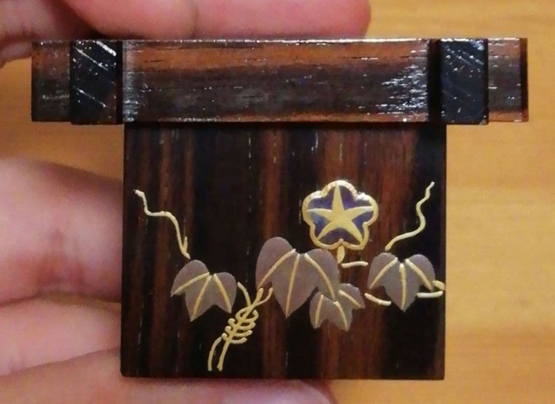 田中宗凌作　朝顔　蒔絵　井筒　香合　共箱　茶道具