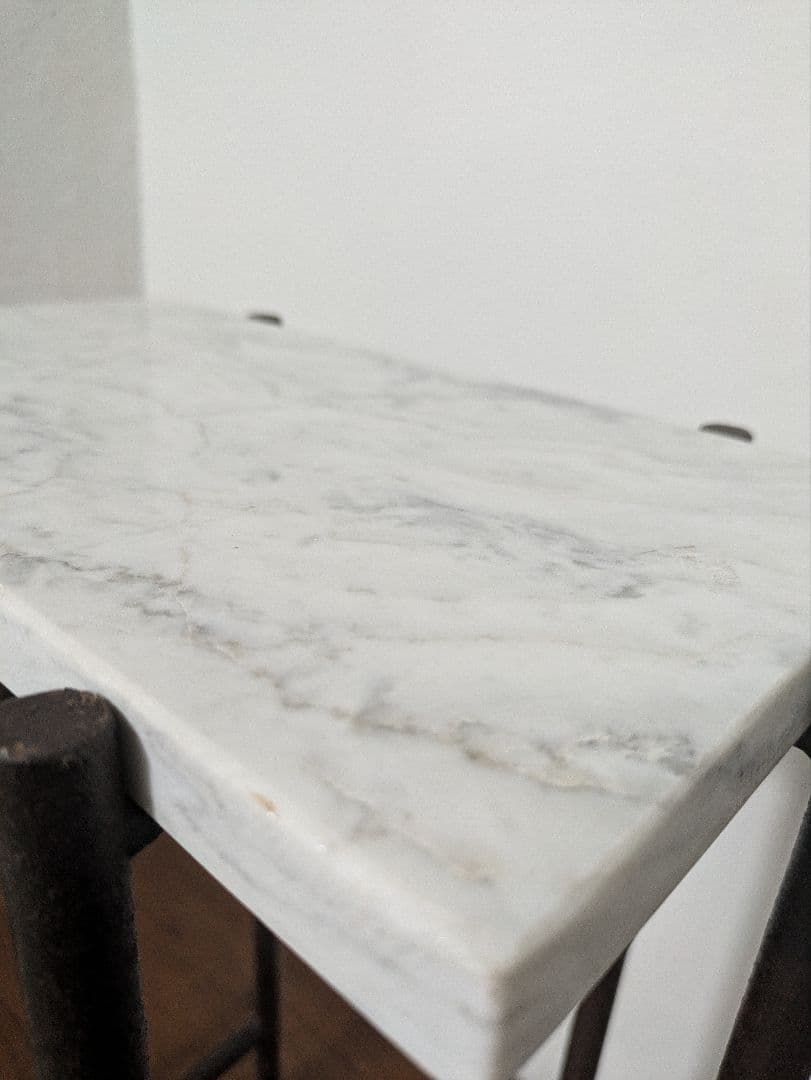 大理石　鉄　ヴィンテージ　サイドテーブル　コーヒーテーブル　アンティーク　インド