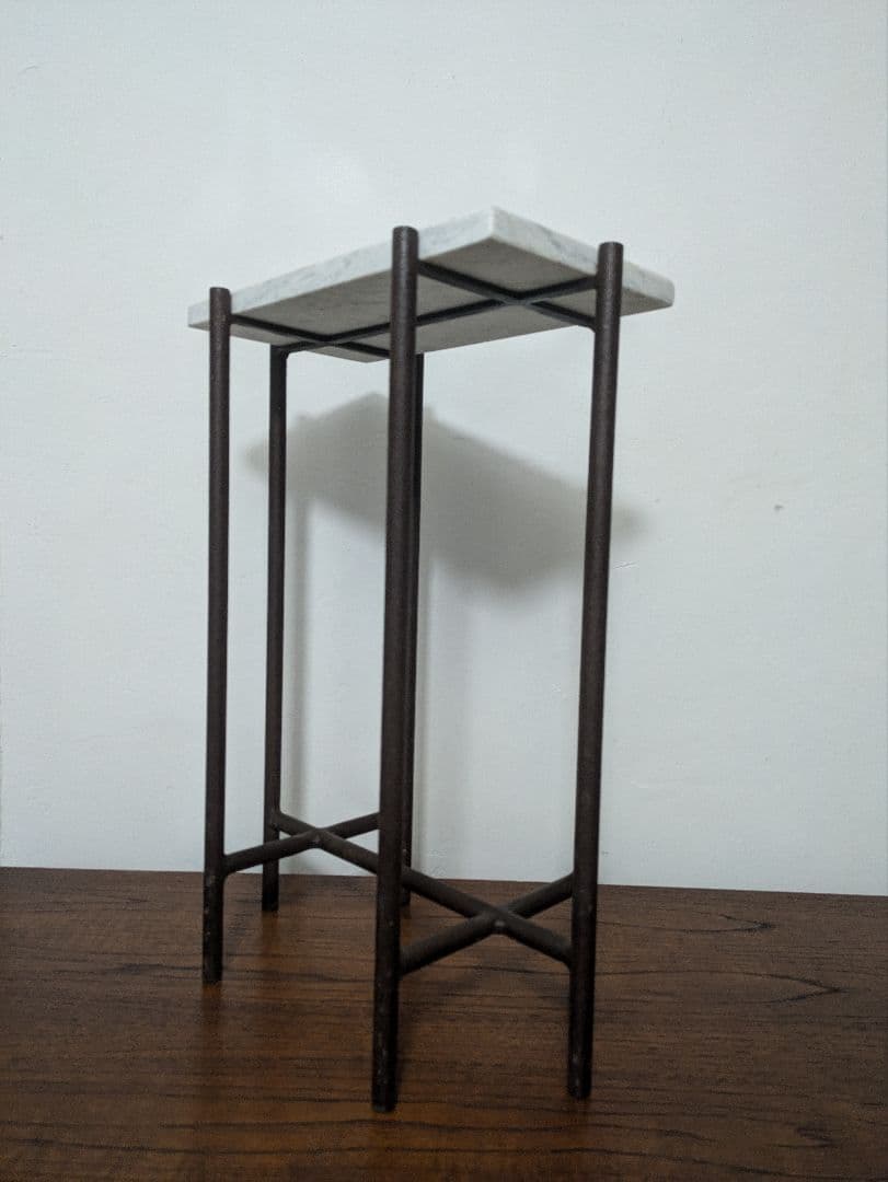 大理石　鉄　ヴィンテージ　サイドテーブル　コーヒーテーブル　アンティーク　インド