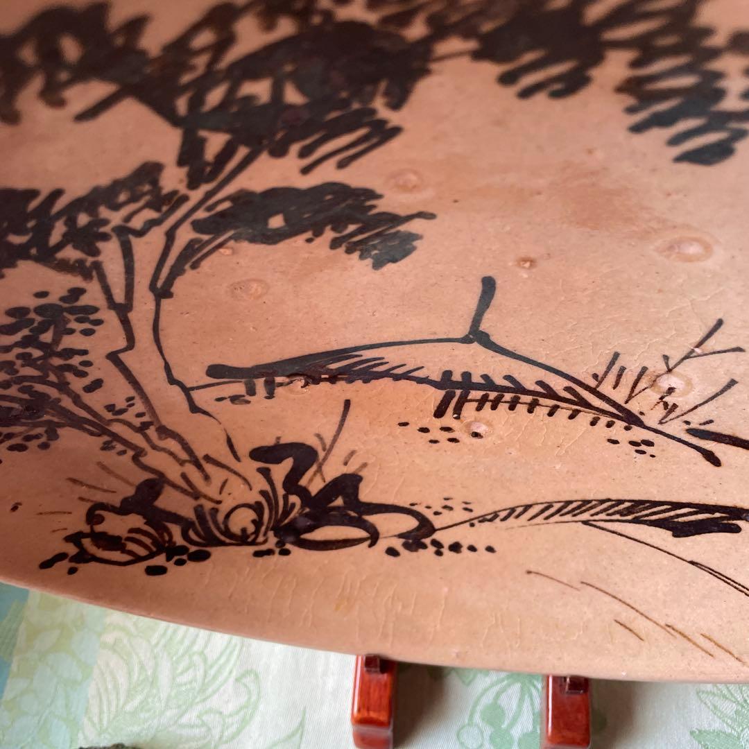 江戸時代 古瀬戸 山水図 松に東屋（あずまや）」図 石皿 - メルカリ