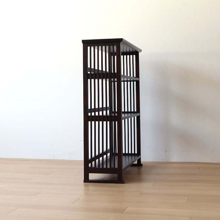 北海道民芸家具 オープンラック カバ材 3段ラック 日本製