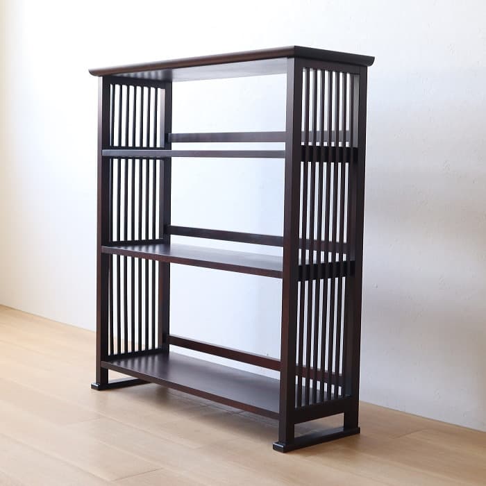 北海道民芸家具 オープンラック カバ材 3段ラック 日本製