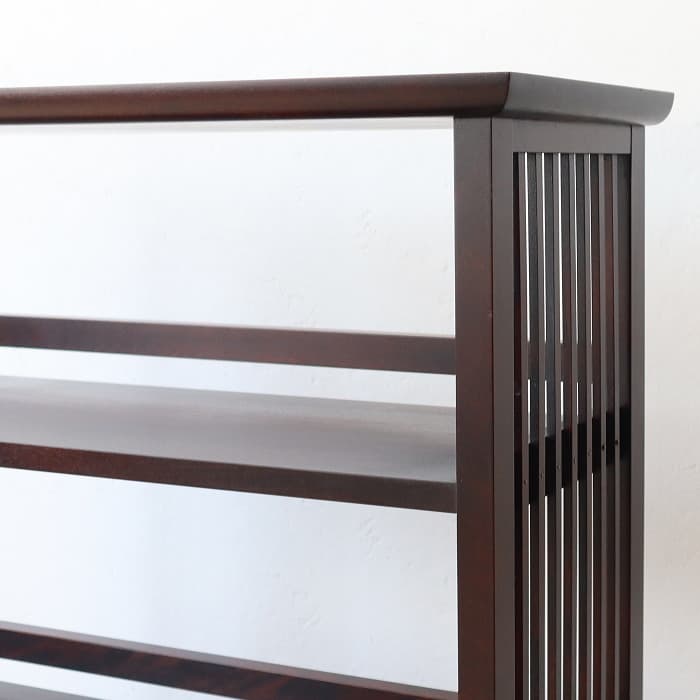 北海道民芸家具 オープンラック カバ材 3段ラック 日本製