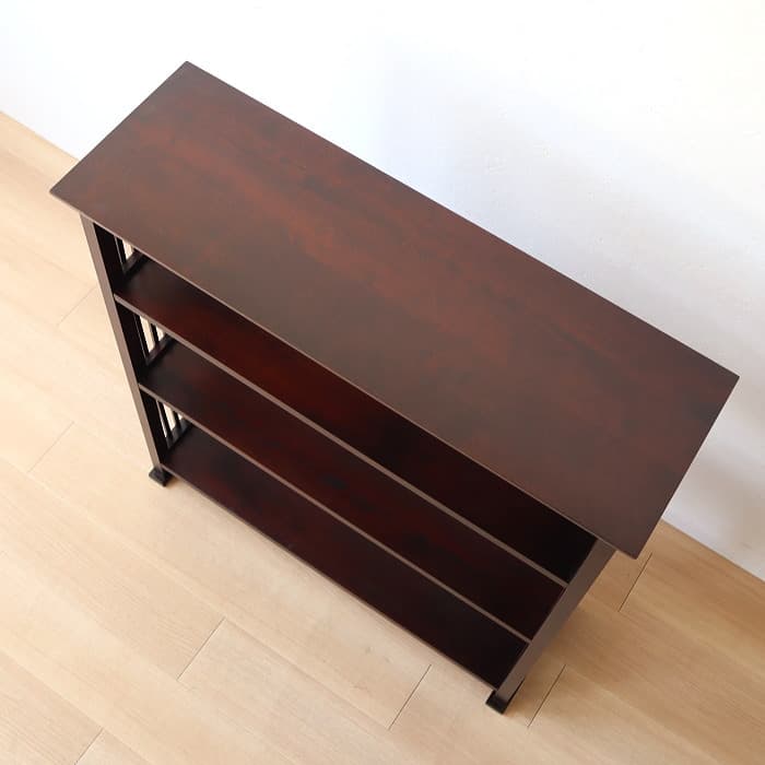 北海道民芸家具 オープンラック カバ材 3段ラック 日本製