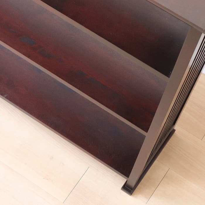 北海道民芸家具 オープンラック カバ材 3段ラック 日本製