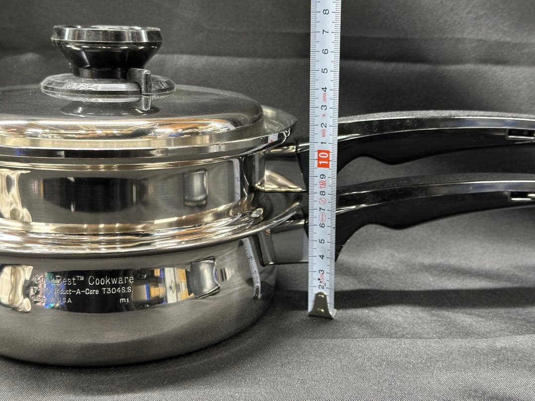 【保管品】Cook Best T304 7-Ply 蒸し器　片手鍋　19cm