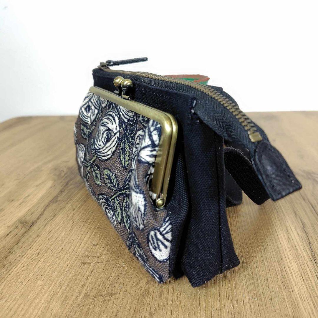 ミナペルホネン/rosyロージィーブラウン/がま口お財布ポシェットmina-