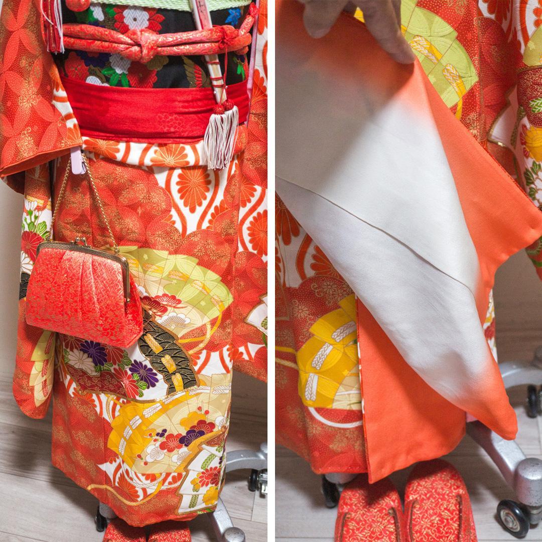 S*y様 【七五三 7歳】豪華晴れ着セット・正絹・扇面柄・作り帯・草履バッグ筥迫