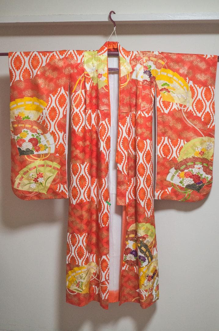 S*y様 【七五三 7歳】豪華晴れ着セット・正絹・扇面柄・作り帯・草履バッグ筥迫