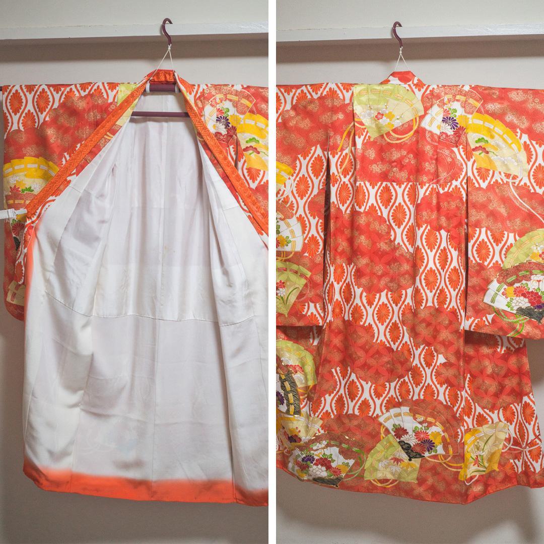 S*y様 【七五三 7歳】豪華晴れ着セット・正絹・扇面柄・作り帯・草履バッグ筥迫