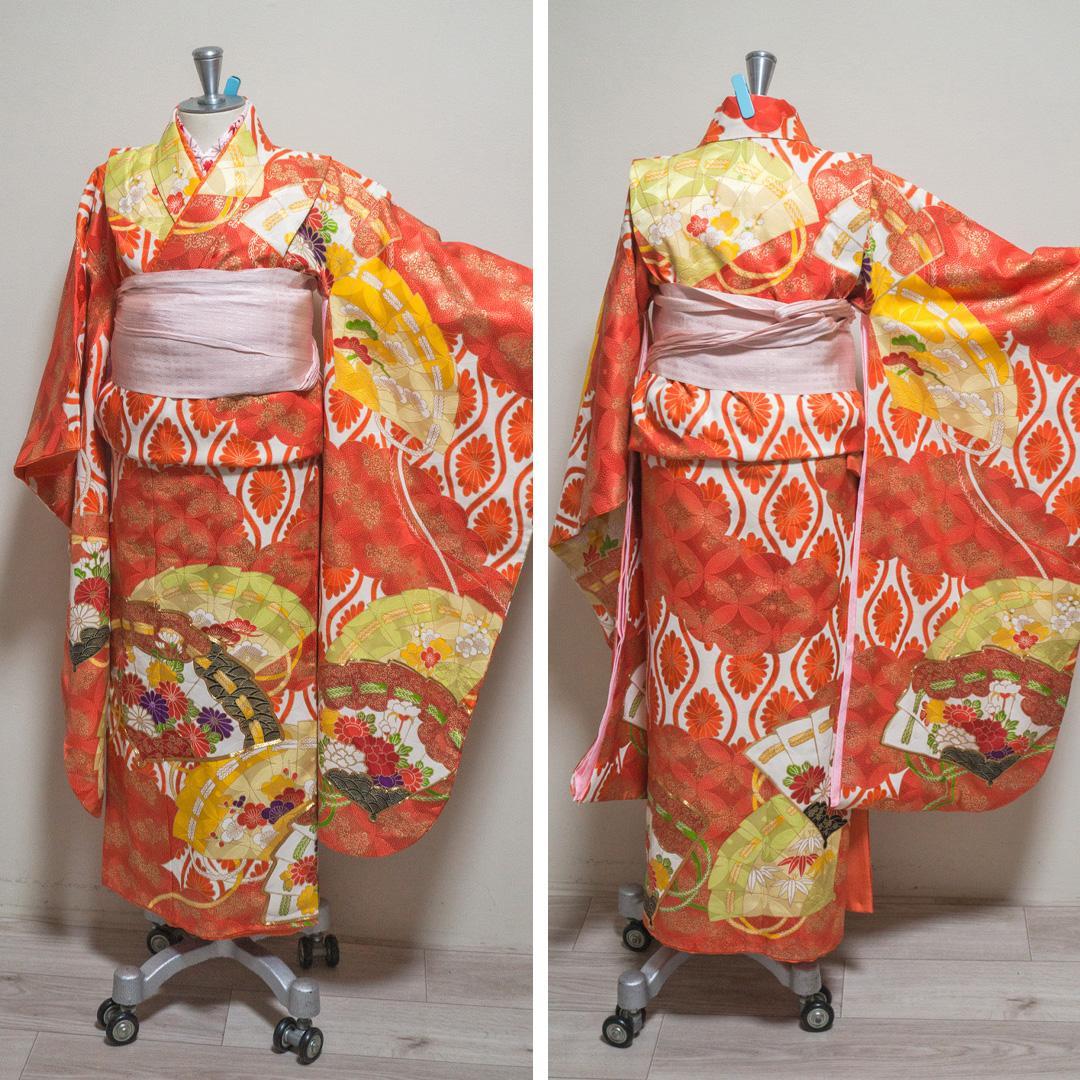 S*y様 【七五三 7歳】豪華晴れ着セット・正絹・扇面柄・作り帯・草履バッグ筥迫