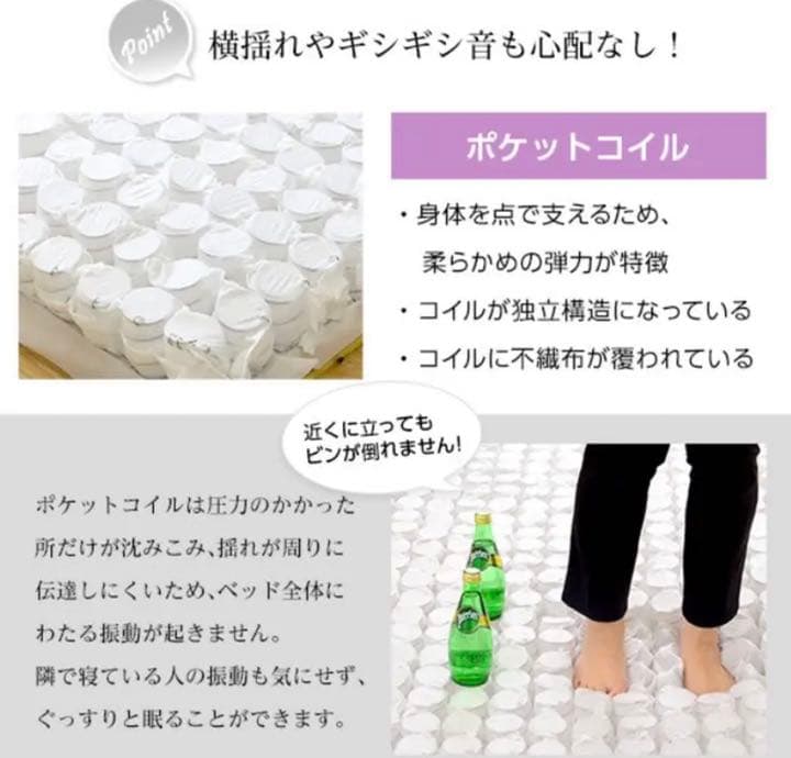 ポケットコイルマットレス セミダブル マットレスSD