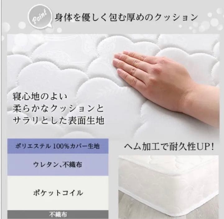 ポケットコイルマットレス セミダブル マットレスSD